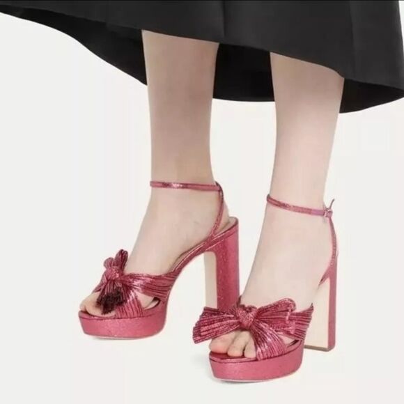 Loeffler Randall Natalia Pleated Bow Platform Sandals size 6 - Picture 4 of 16